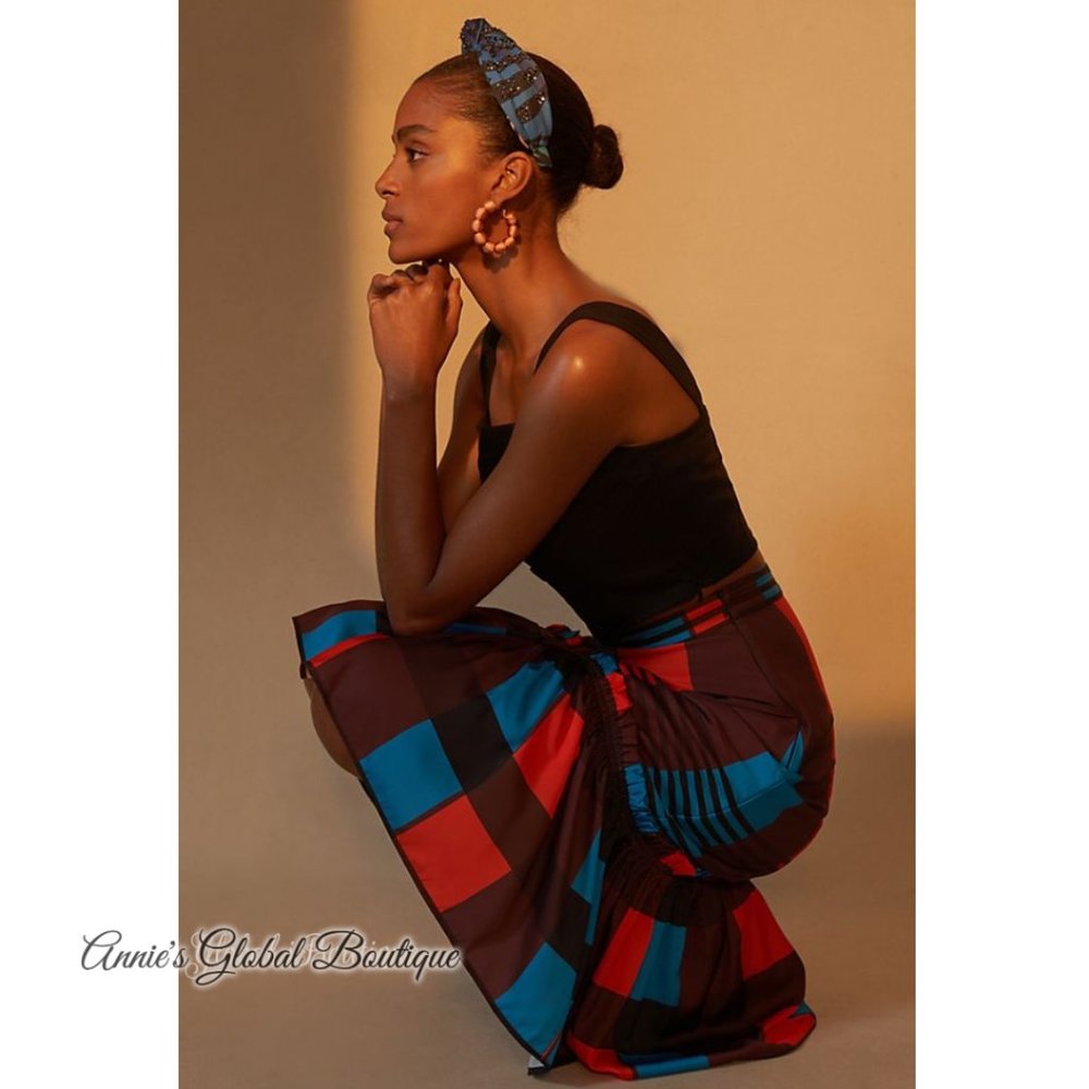NWT ANTHROPOLOGIE Eva Franco Plaid Flounced Midi Skirt. Size 12 - Picture 8 of 16